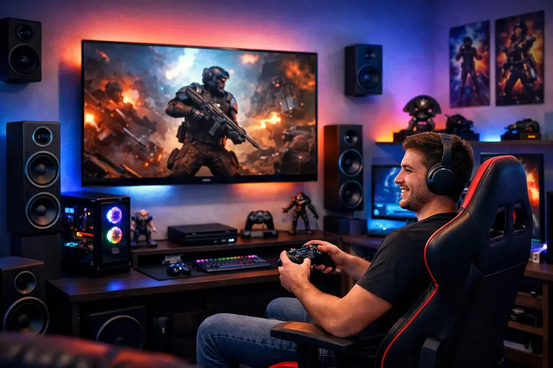 Surround sound gaming room setup guide — speakers, soundbars, and audio positioning