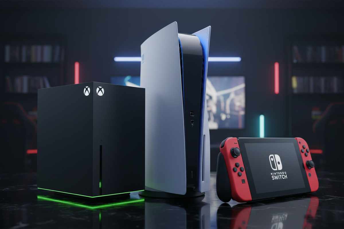 PS5, Xbox Series X, and Nintendo Switch gaming consoles and bundles