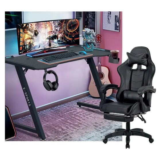Ergonomic gaming desks and chairs built for long sessions and battlestation setups