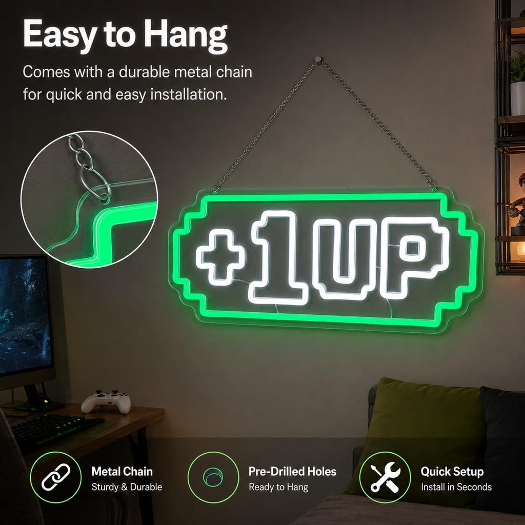 +1UP LED Neon Sign - Flex Gamingproduct_type