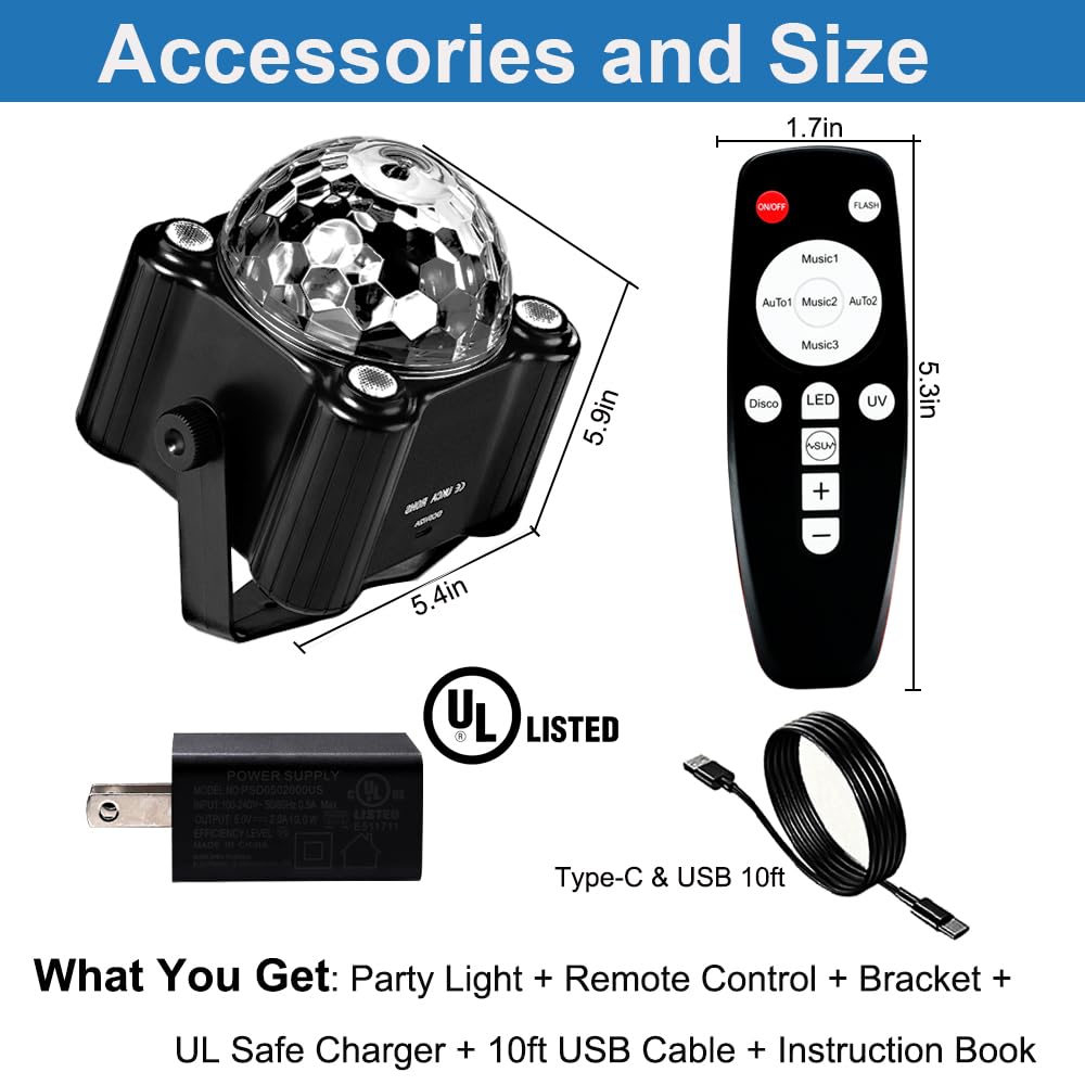 3-Magic Ball Disco Party Light with Dual Laser – 2 Variants - Flex Gamingproduct_type