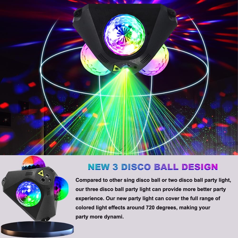 3-Magic Ball Disco Party Light with Dual Laser – 2 Variants - Flex Gamingproduct_type