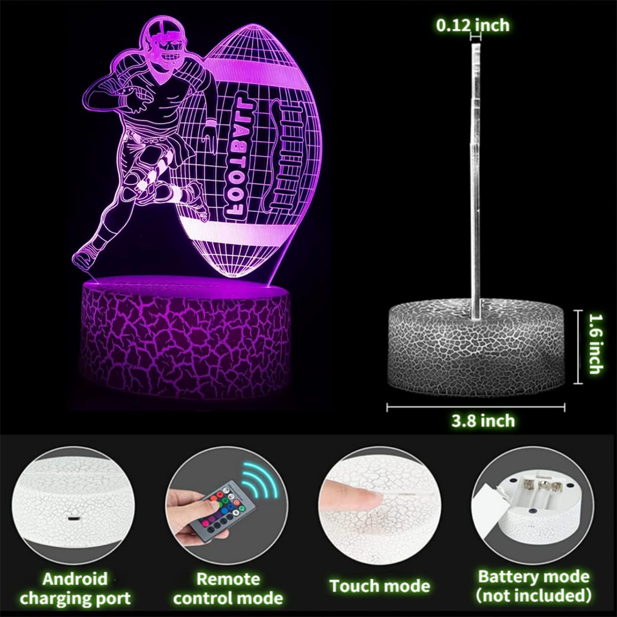 3D Illusion Night Light with Swappable Acrylic Panels – 6 Designs - Flex Gamingproduct_type