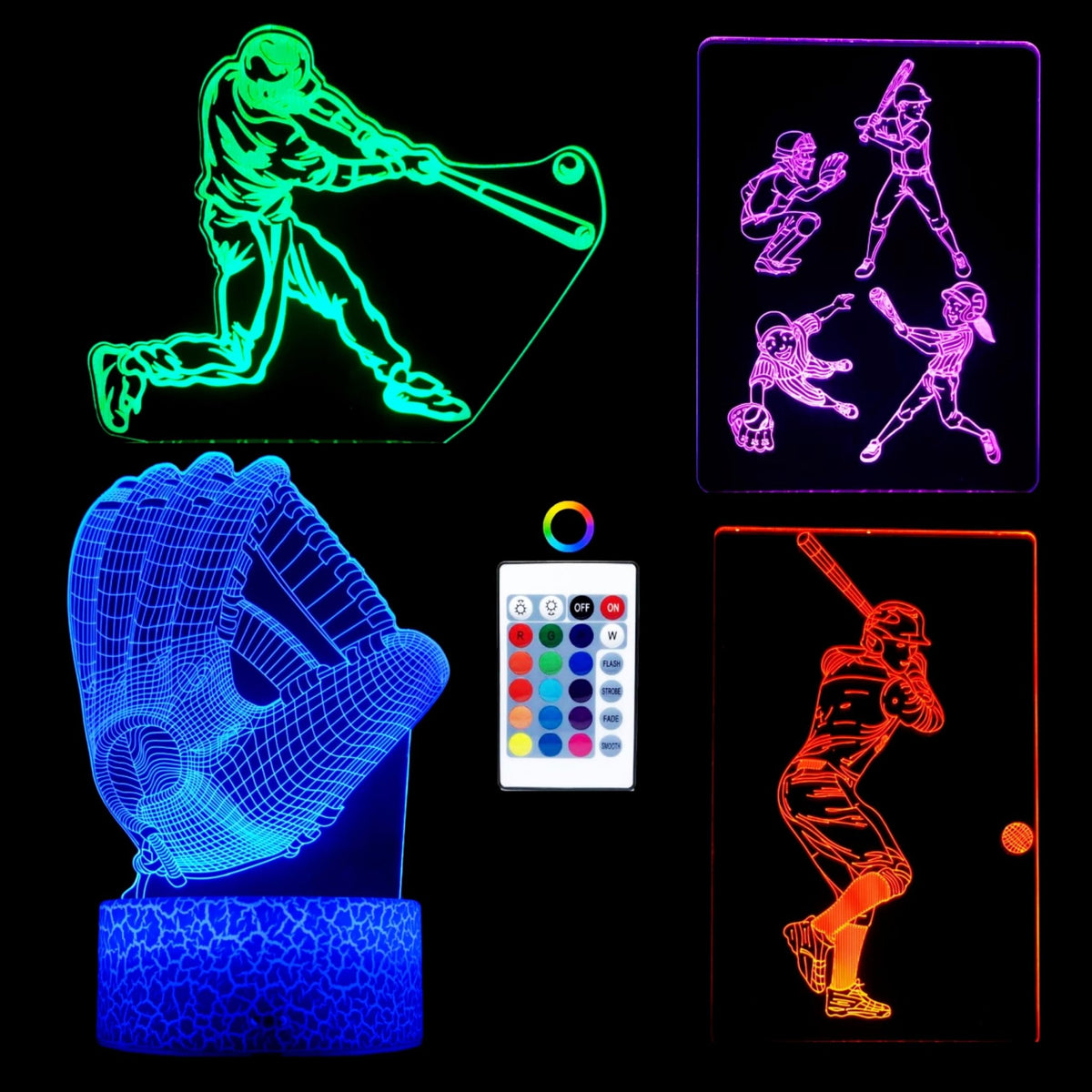 3D Illusion Night Light with Swappable Acrylic Panels – 6 Designs - Flex Gamingproduct_type