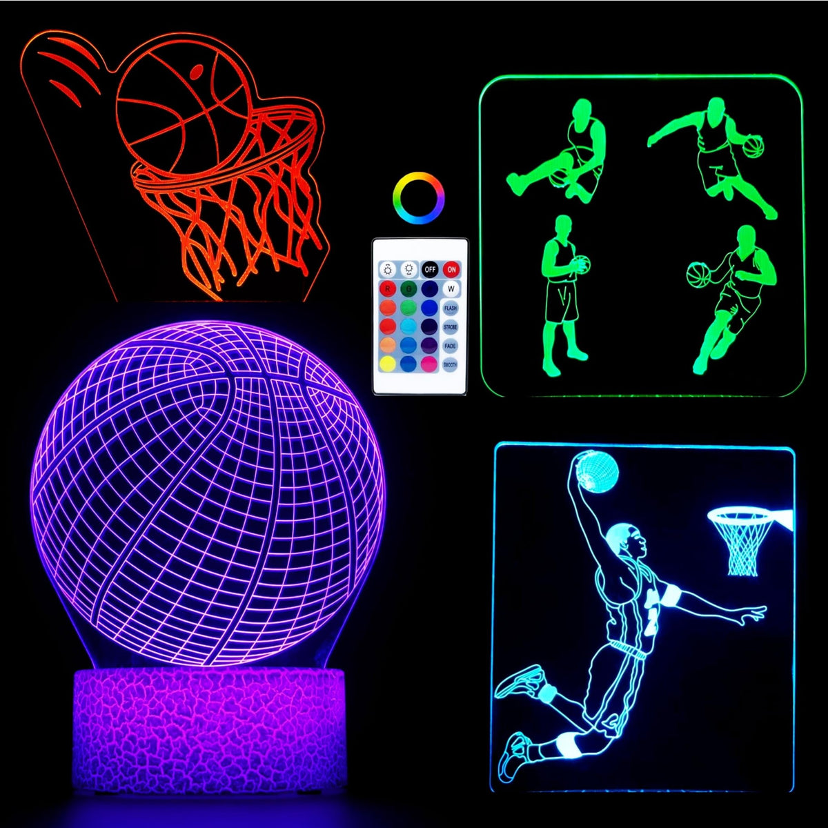 3D Illusion Night Light with Swappable Acrylic Panels – 6 Designs - Flex Gamingproduct_type