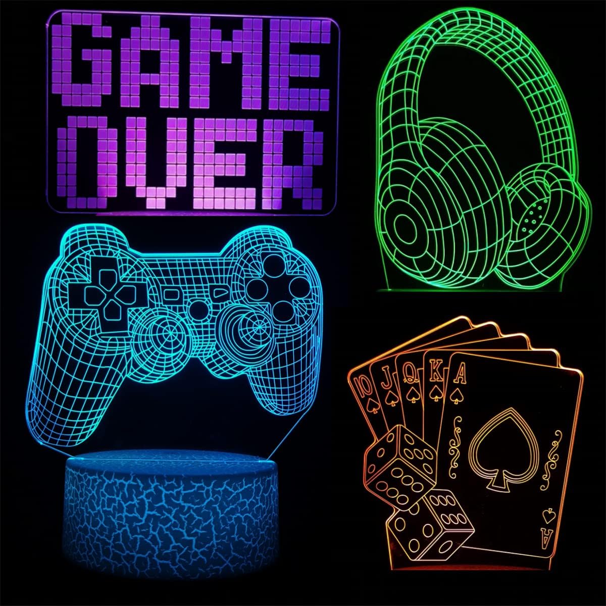 3D Illusion Night Light with Swappable Acrylic Panels – 6 Designs - Flex Gamingproduct_type