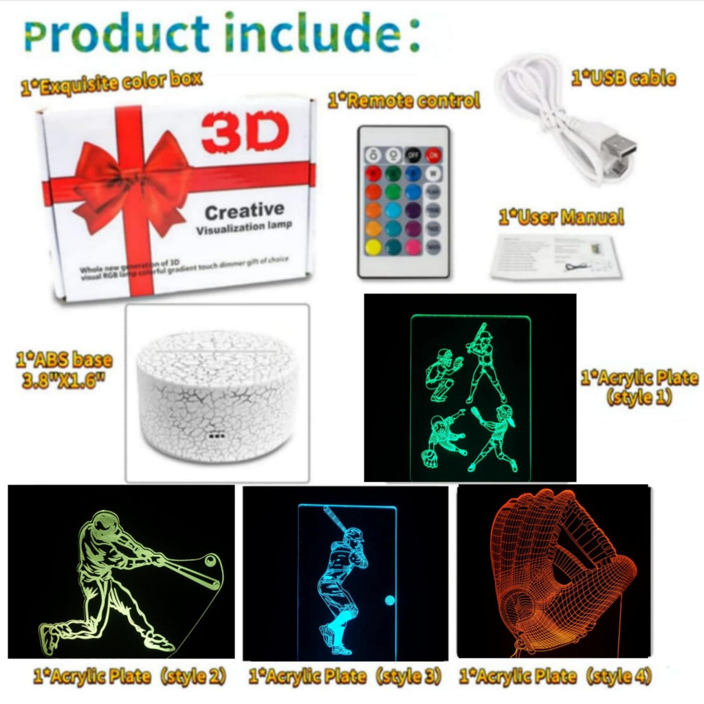 3D Illusion Night Light with Swappable Acrylic Panels – 6 Designs - Flex Gamingproduct_type