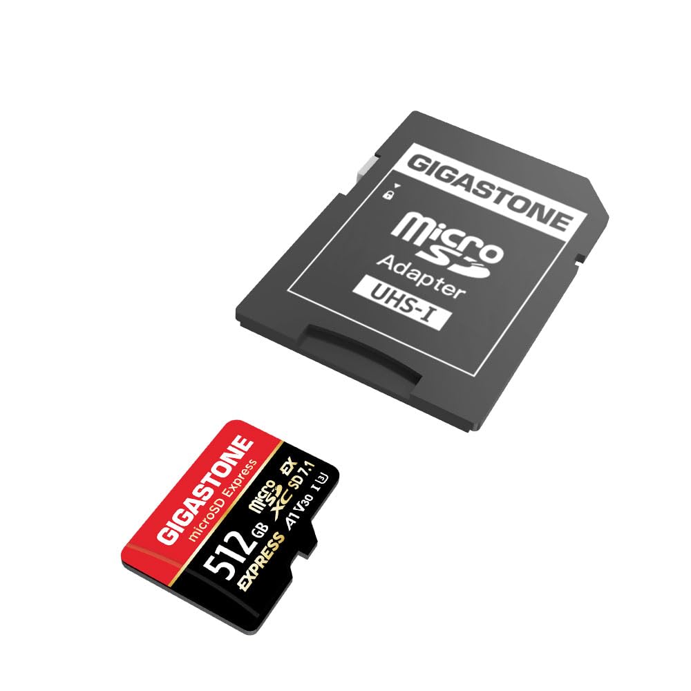【Designed for Switch 2】 GIGASTONE 512GB microSD Express R/W 880/650MB/s SDXC Memory Card SD 2.0 3.0 5.0 7.1 UHS-I UHS-II, Action Camera Drone, V30 U3, SD Adapter 【5-Years Data Recovery】 - Flex Gamingproduct_type