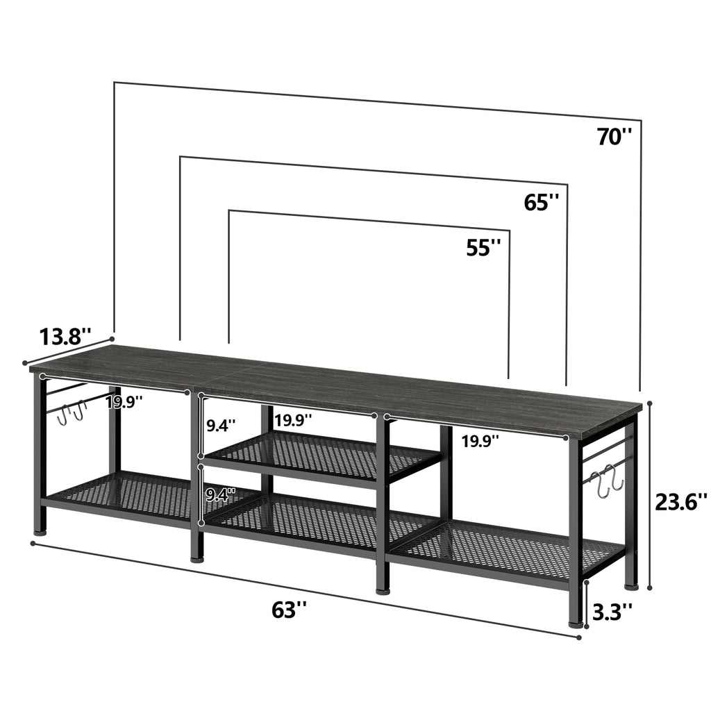 Furologee Open-Shelf TV Stand – 5 Size & Color Options