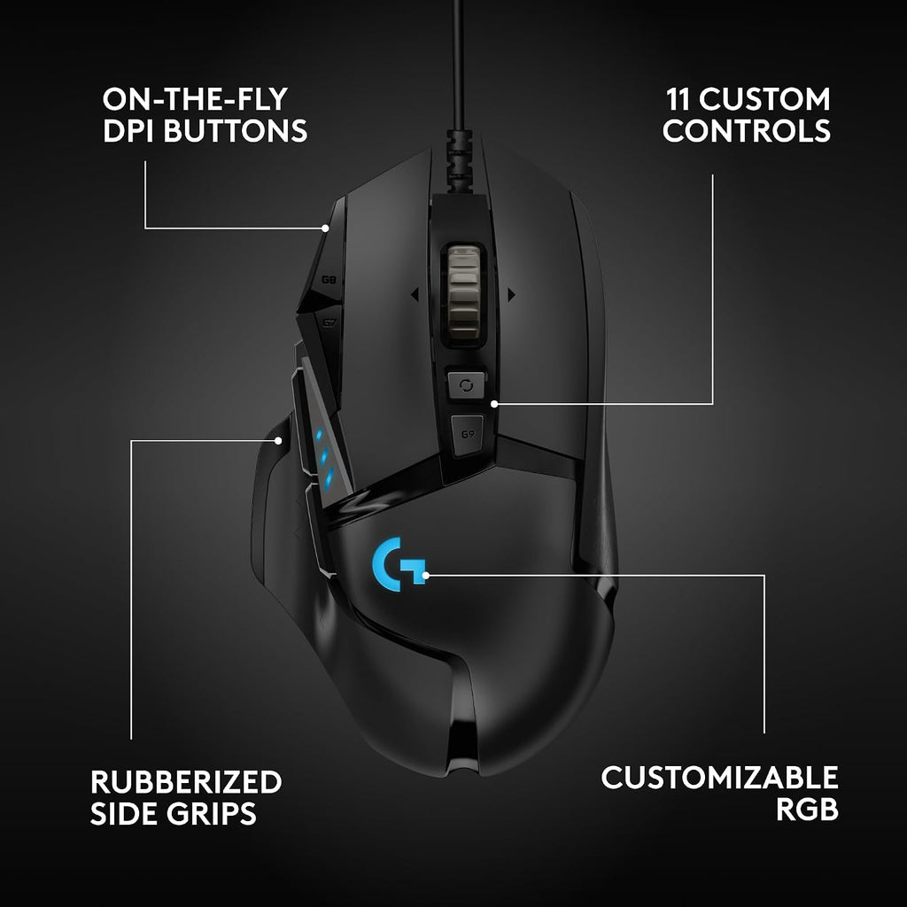Logitech G502 HERO Gaming Mouse – Wired & Wireless