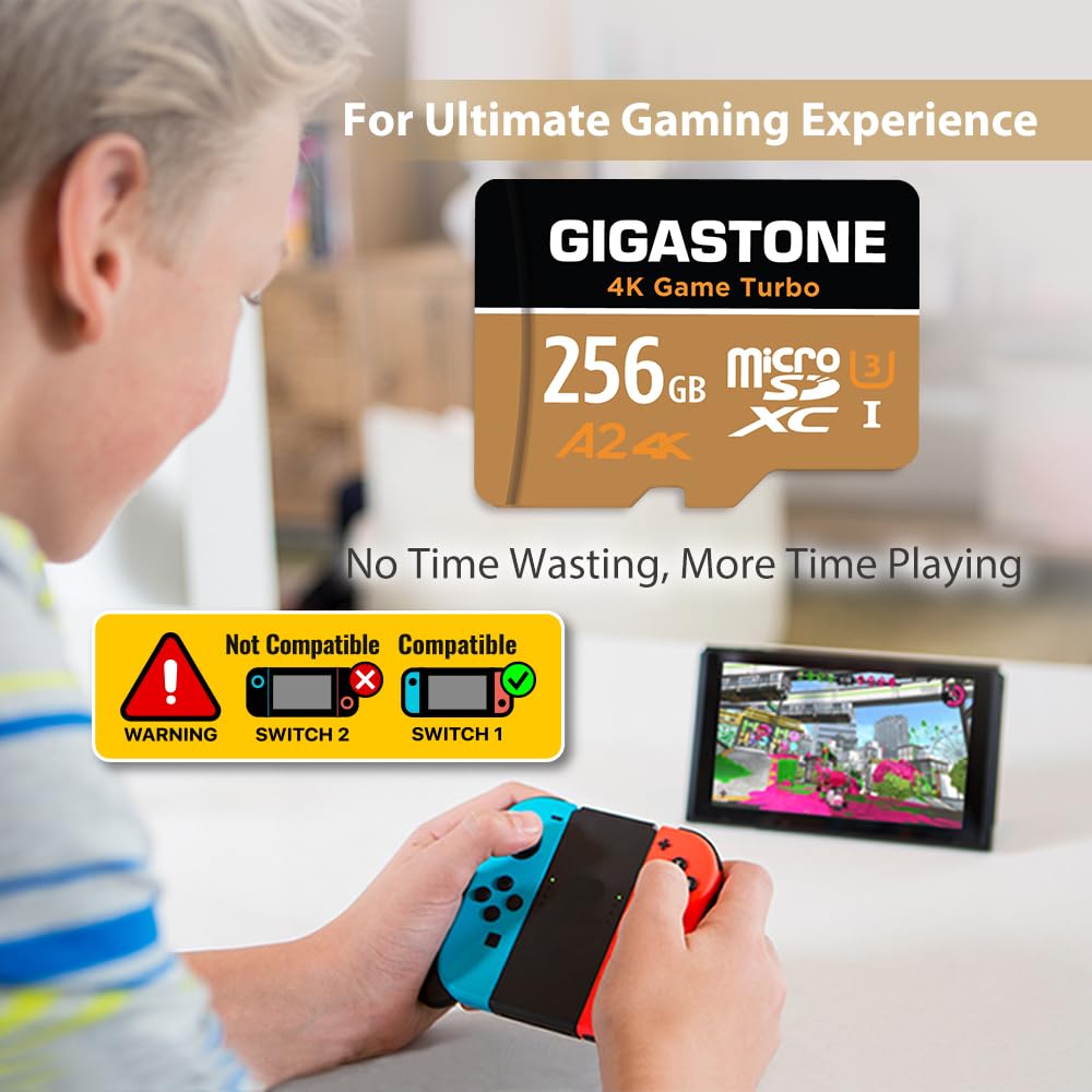 【Designed for Switch 2】 GIGASTONE 512GB microSD Express R/W 880/650MB/s SDXC Memory Card SD 2.0 3.0 5.0 7.1 UHS-I UHS-II, Action Camera Drone, V30 U3, SD Adapter 【5-Years Data Recovery】 - Flex Gamingproduct_type
