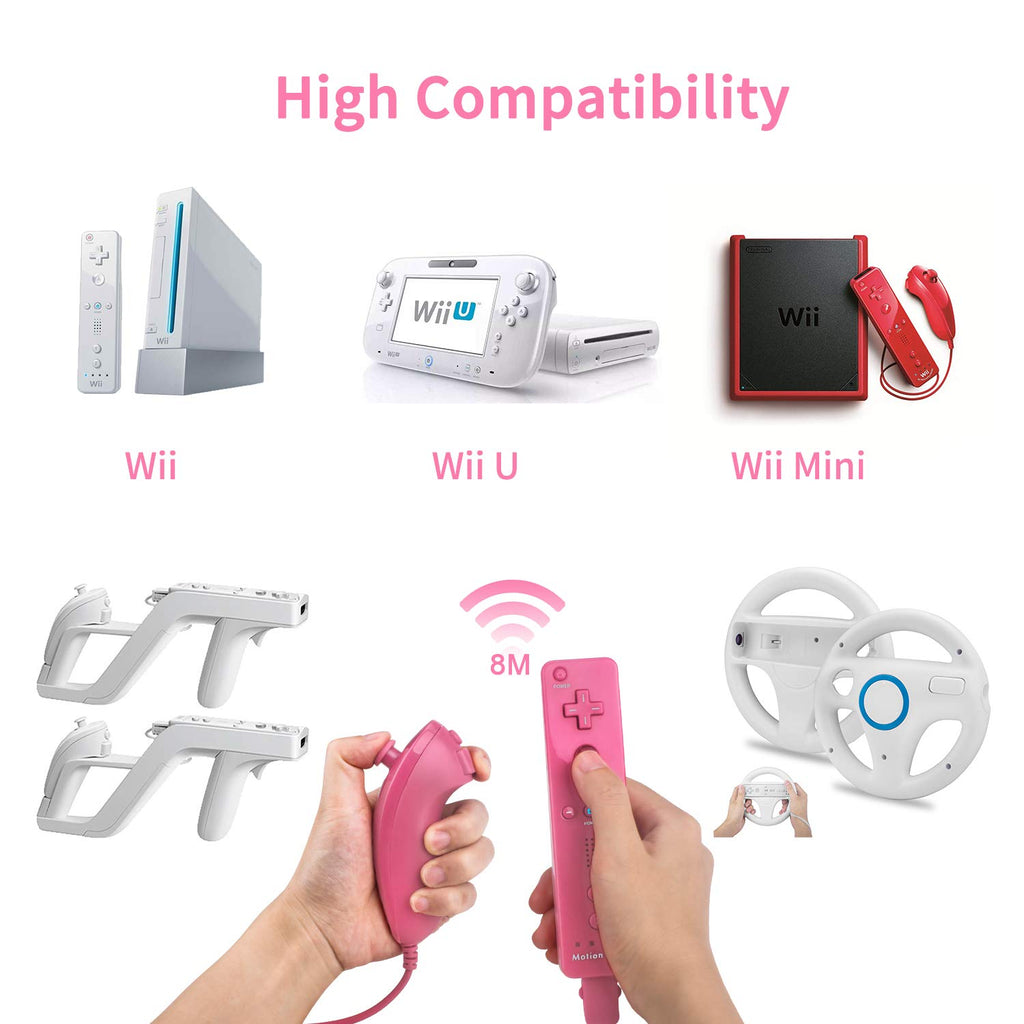 Motion Plus Wii Controllers 2Packs with Nunchucks, Wii Remote Controllers Compatible for wii and Wii U with Built in Motion Plus - Flex Gamingproduct_type