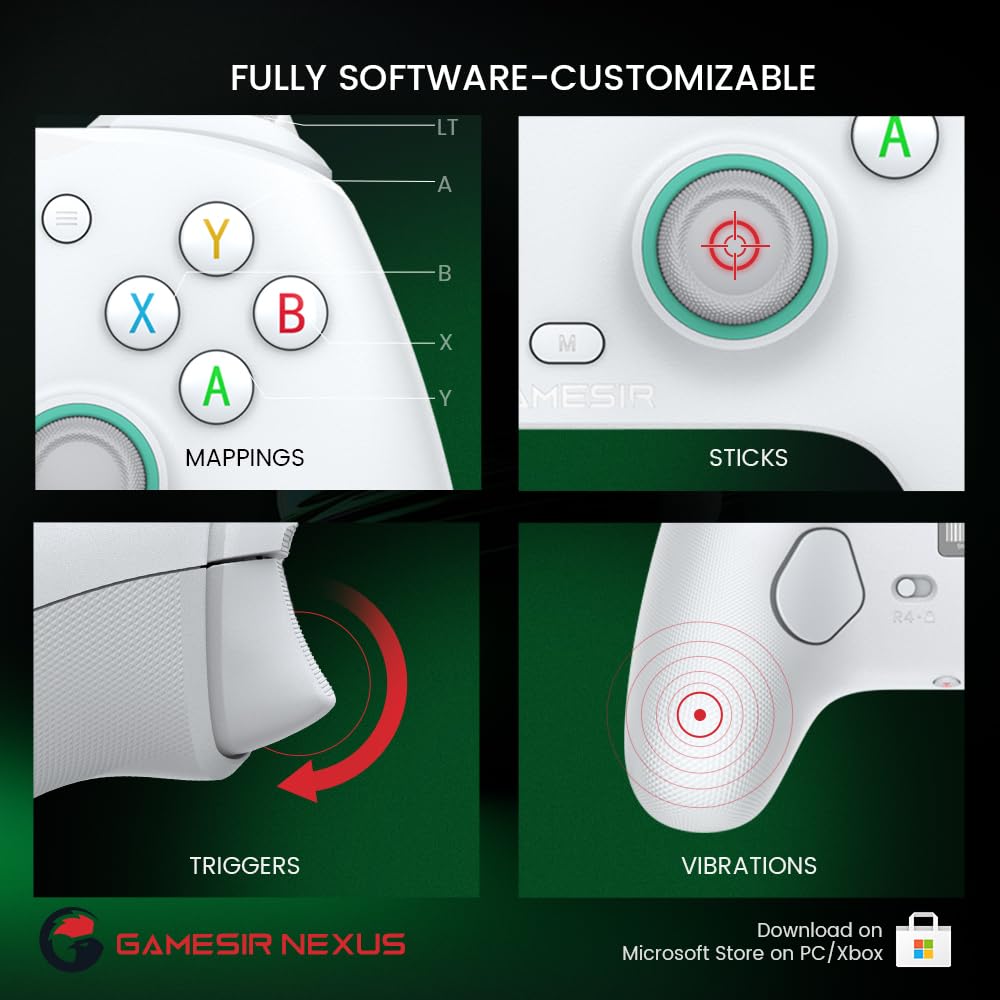 GameSir G7 SE Wired Controller for Xbox Series X|S, Xbox One & Windows 10/11, Plug and Play Gaming Gamepad with Hall Effect Joysticks/Hall Trigger, 3.5mm Audio Jack (White) - Flex Gamingproduct_type