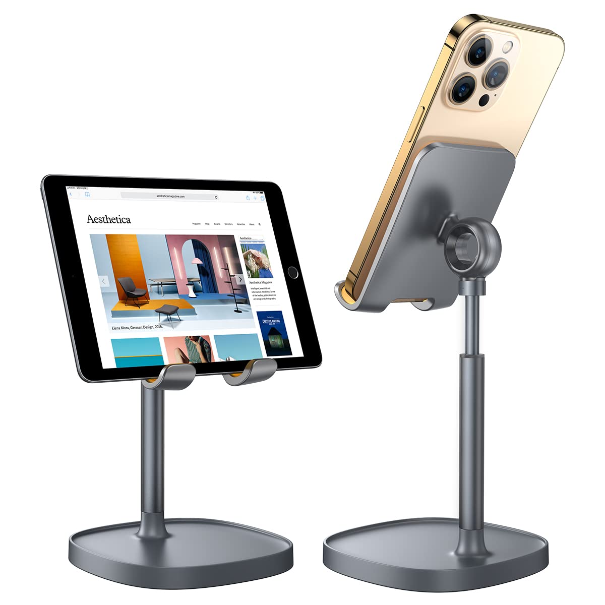 LISEN Cell Phone Stand Phone Holder for Desk Office Decor, Office Desk Accessories Women PC Gaming Essentials iPhone Stand Gadgets Men Gift for Father Fit OtterBox Case Switch iPad Air Tablet 4-10 in - Flex Gamingproduct_type