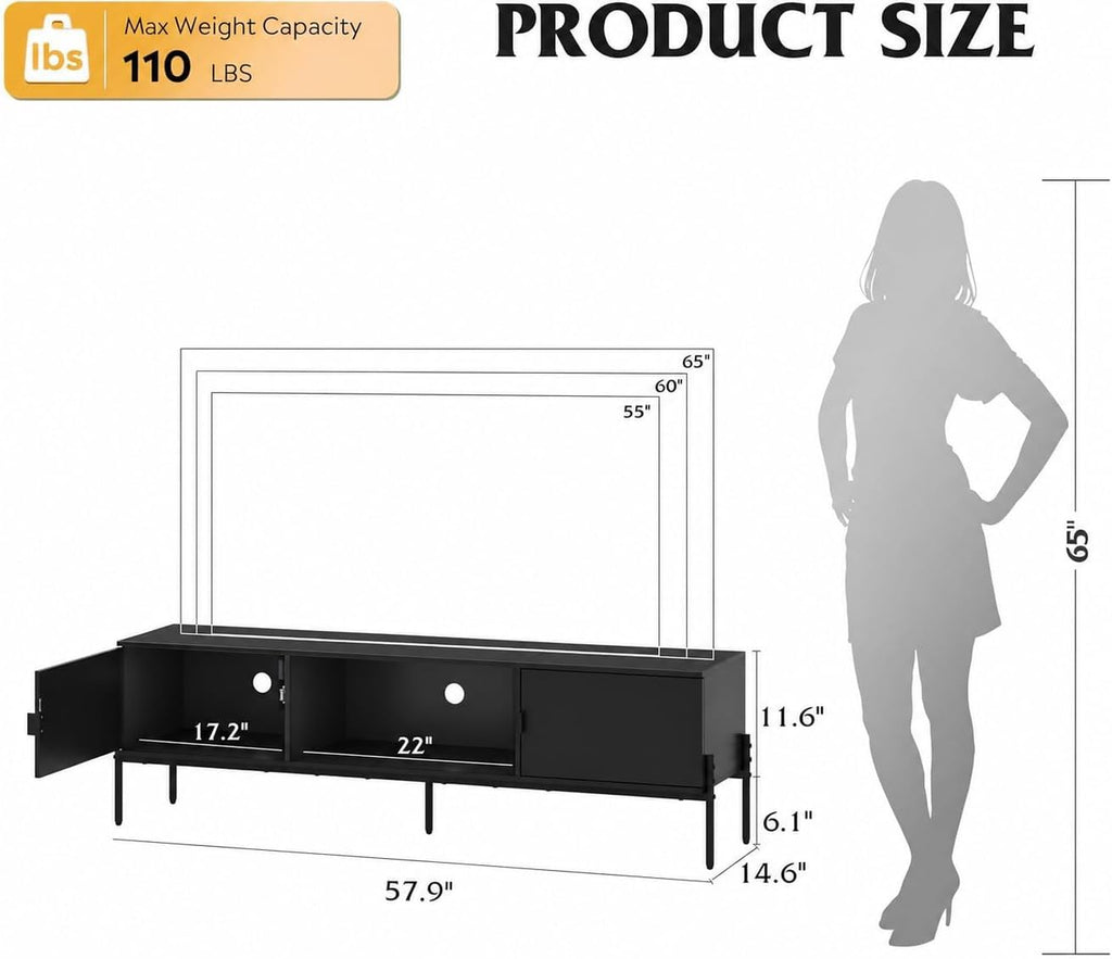 WLIVE 58-Inch TV Stand for TVs up to 65 Inches – 3 Colors