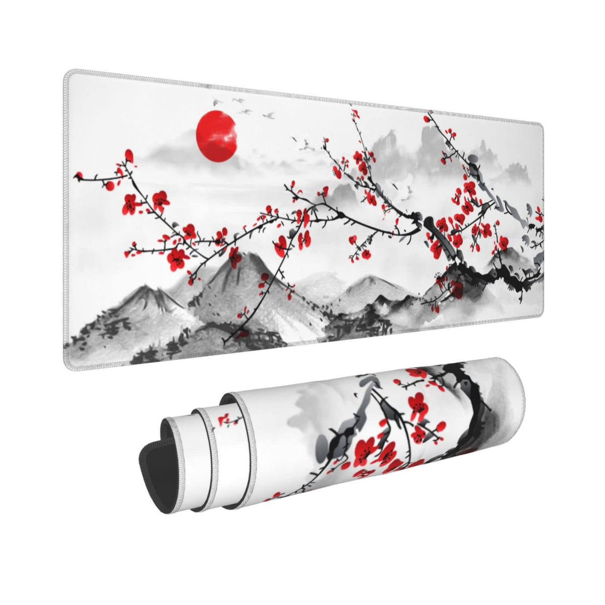 White Ukiyo-e Style Sports Car Large Gaming Mouse Pad Desktop Mat 31.5x11.8 Inch - Non-Slip Rubber Base - for Gamers - Perfect for Gamers & PC Enthusiasts - Flex Gamingproduct_type