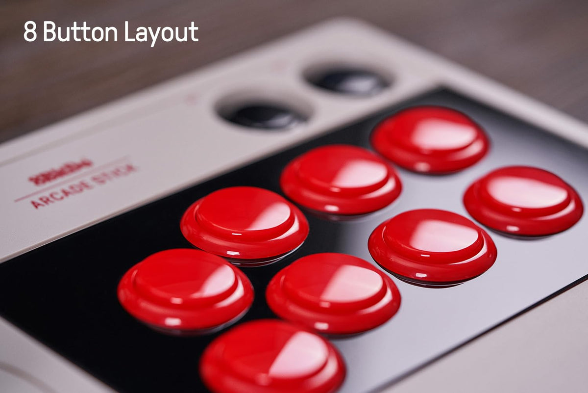 8Bitdo Arcade Stick for Switch & Windows, Arcade Fight Stick Support Wireless Bluetooth, 2.4G Receiver and Wired Connection - Flex Gamingproduct_type