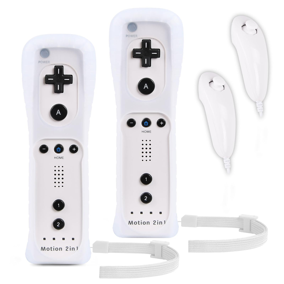 Motion Plus Wii Controllers 2Packs with Nunchucks, Wii Remote Controllers Compatible for wii and Wii U with Built in Motion Plus - Flex Gamingproduct_type