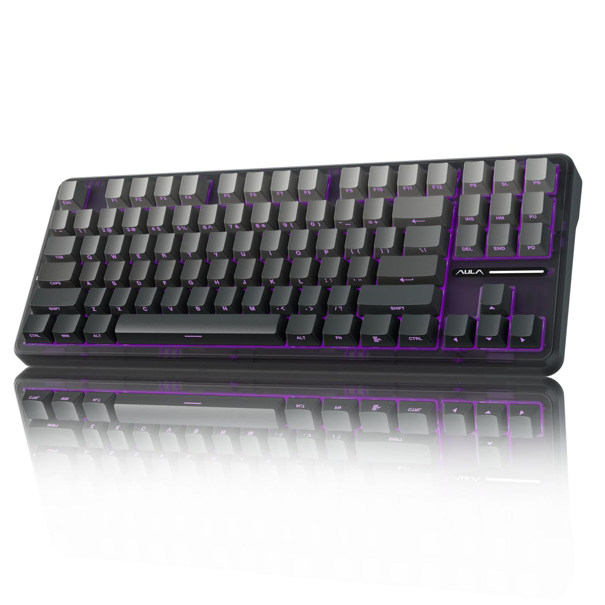 AULA F75 Pro Wireless Mechanical Keyboard,75% Hot Swappable Custom Keyboard with Knob,RGB Backlit,Pre-lubed Reaper Switches,Side Printed PBT Keycaps,2.4GHz/USB-C/BT5.0 Mechanical Gaming Keyboards - Flex Gamingproduct_type