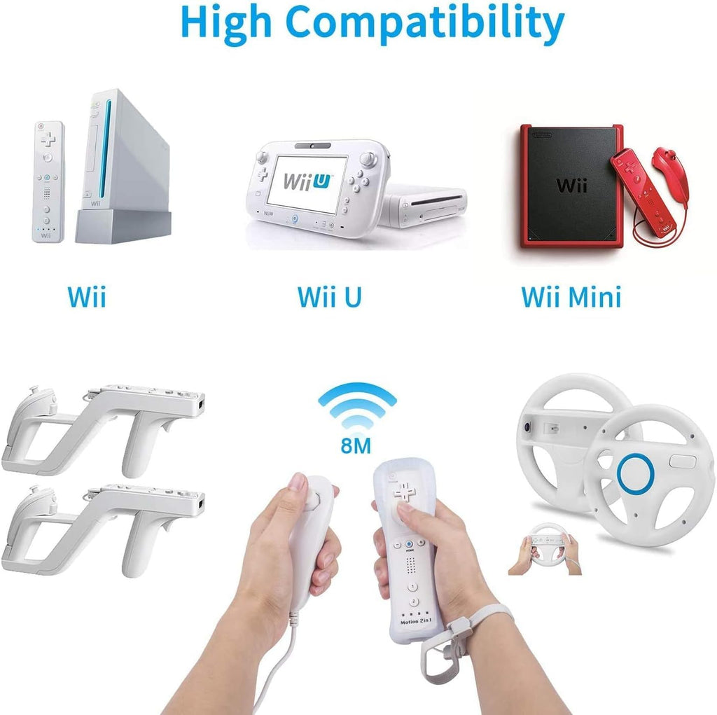 Motion Plus Wii Controllers 2Packs with Nunchucks, Wii Remote Controllers Compatible for wii and Wii U with Built in Motion Plus - Flex Gamingproduct_type