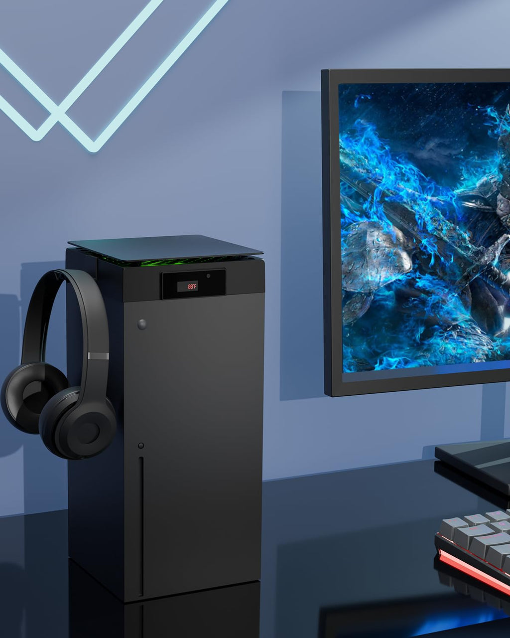 DEPGI Cooling Fan for Xbox Series x, Featuring Automatic Fan Speed Adjustment Based on Temperature, LED Display Screen, Low Noise, Easy Installation, 3 speeds, with RGB LED - Flex Gamingproduct_type