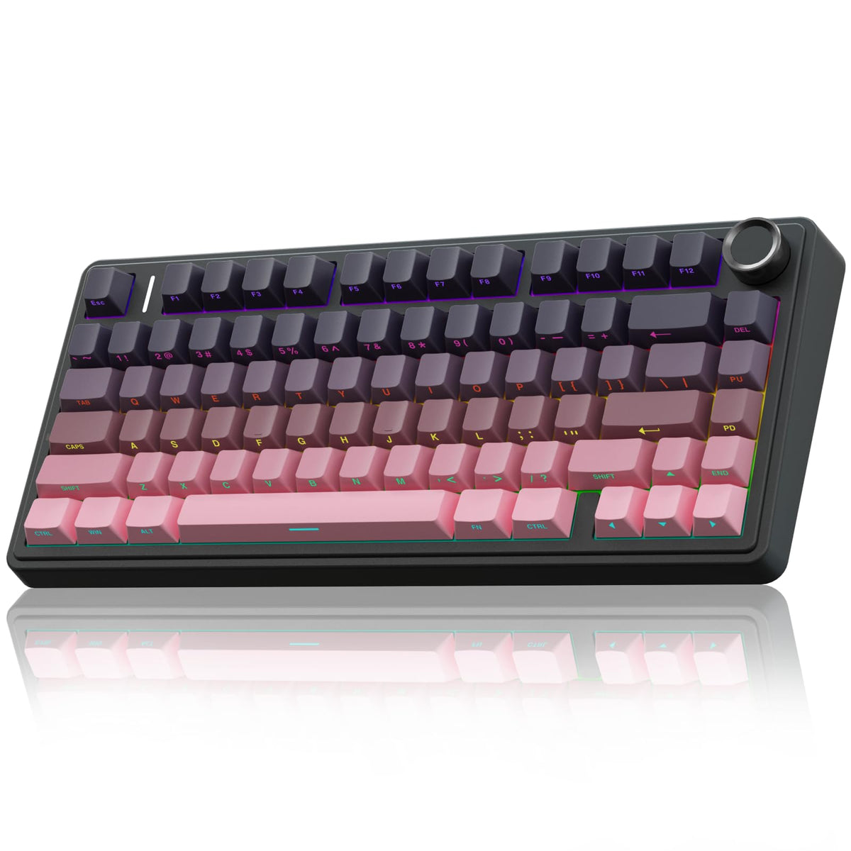 AULA F75 Pro Wireless Mechanical Keyboard,75% Hot Swappable Custom Keyboard with Knob,RGB Backlit,Pre-lubed Reaper Switches,Side Printed PBT Keycaps,2.4GHz/USB-C/BT5.0 Mechanical Gaming Keyboards - Flex Gamingproduct_type