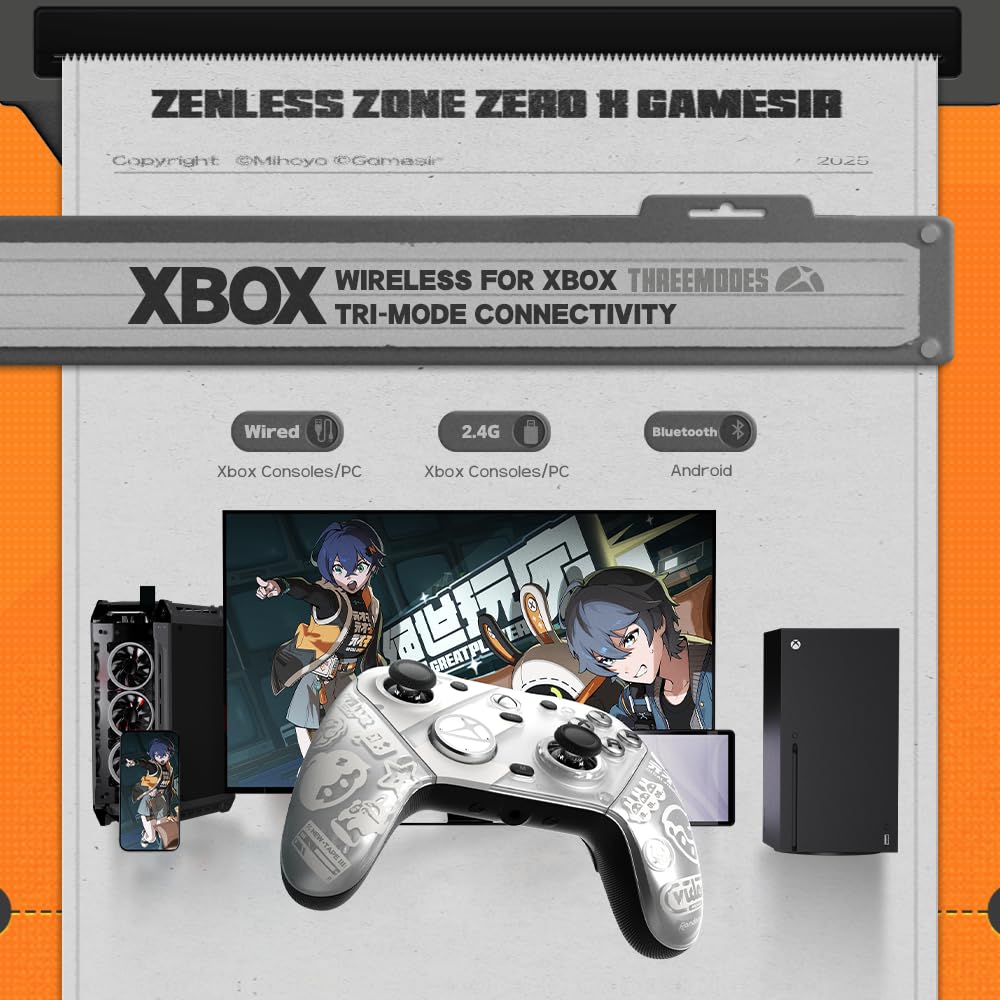 GameSir G7 Pro Wireless Gaming Controller - Officially Licensed for XBOX Series X|S, XBOX One, Windows PC & Android, TMR Joysticks, 1000Hz Polling Rate, Charging Dock- Zenless Zone Zero Edition - Flex Gamingproduct_type
