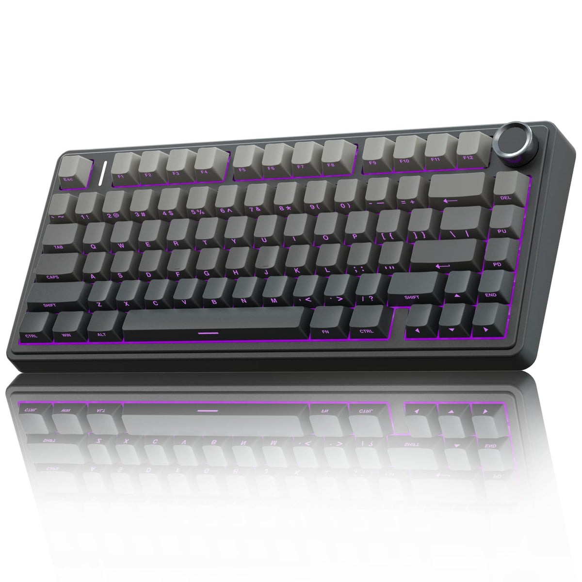 AULA F75 Pro Wireless Mechanical Keyboard,75% Hot Swappable Custom Keyboard with Knob,RGB Backlit,Pre-lubed Reaper Switches,Side Printed PBT Keycaps,2.4GHz/USB-C/BT5.0 Mechanical Gaming Keyboards - Flex Gamingproduct_type