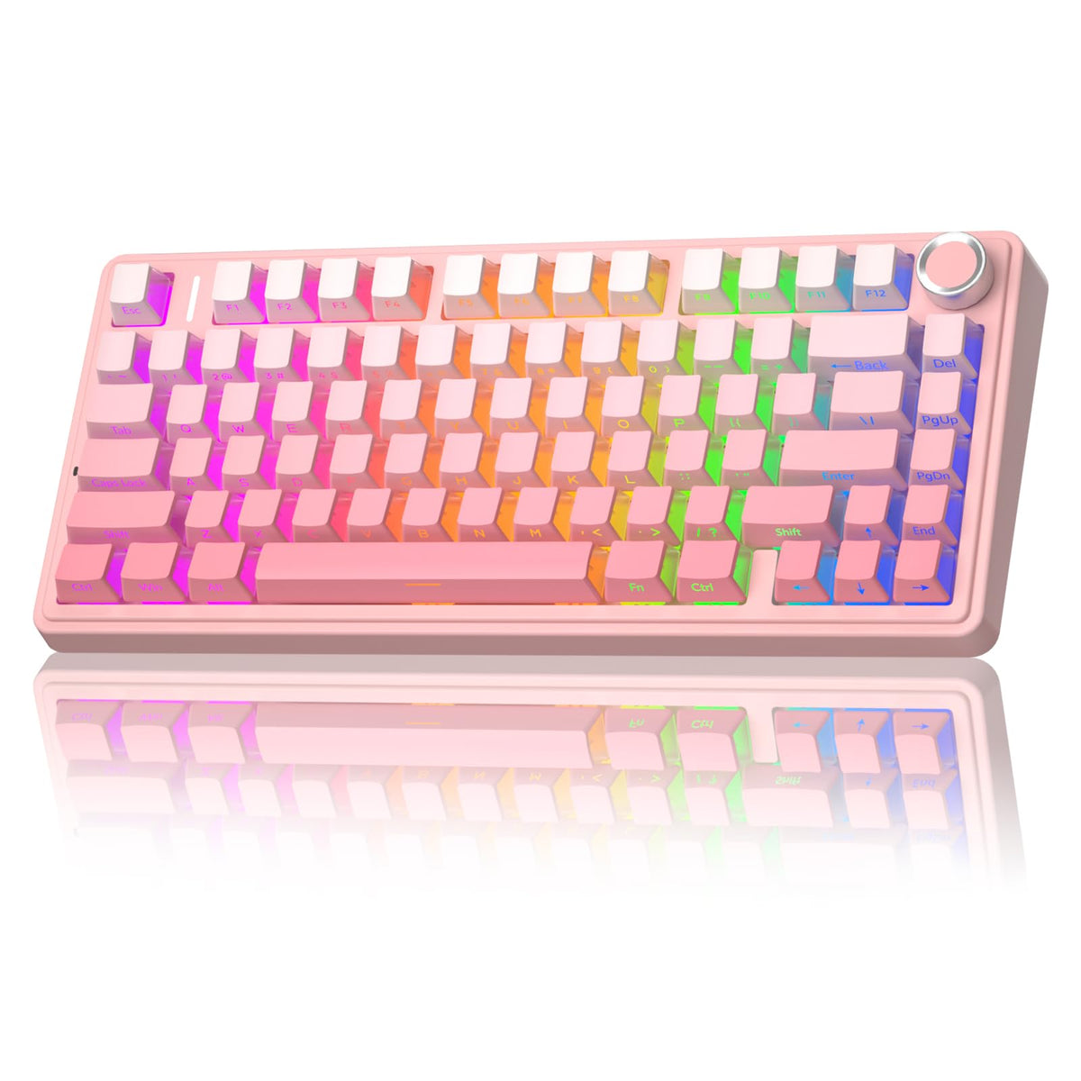 AULA F75 Pro Wireless Mechanical Keyboard,75% Hot Swappable Custom Keyboard with Knob,RGB Backlit,Pre-lubed Reaper Switches,Side Printed PBT Keycaps,2.4GHz/USB-C/BT5.0 Mechanical Gaming Keyboards - Flex Gamingproduct_type