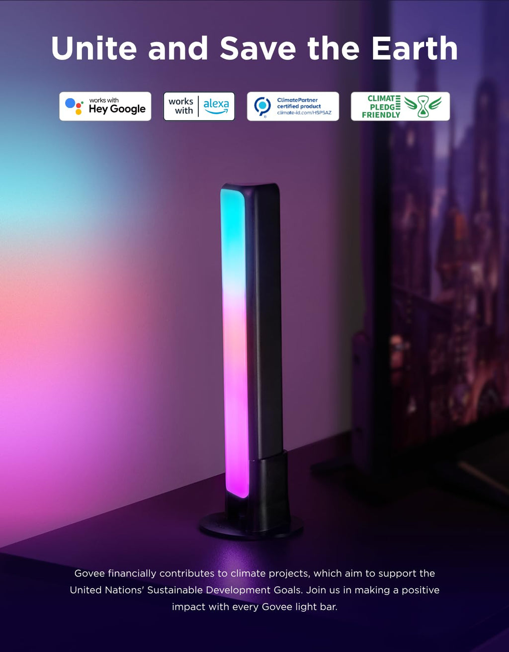 Govee Smart LED Light Bars, Work with Alexa and Google Assistant, RGBICWW WiFi TV Backlights with Scene and Music Modes for Gaming, PC, Living Room Decoration, Black - Flex Gamingproduct_type