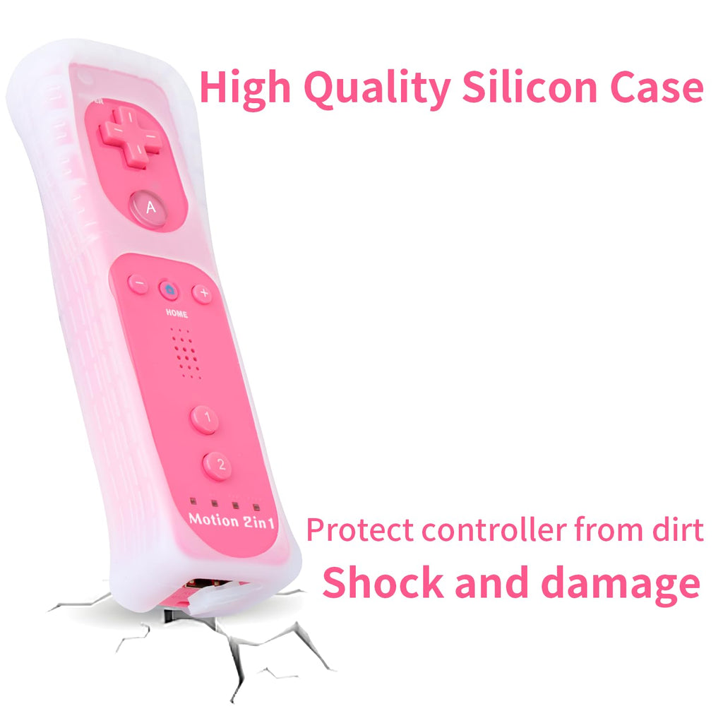DTianSir 2Pack Motion Plus Wii Remote Controllers with Nunchucks,Wii Remote Controllers with Built in Motion Plus Compatible for Wii U Consoles(Pink&Blue) - Flex Gamingproduct_type