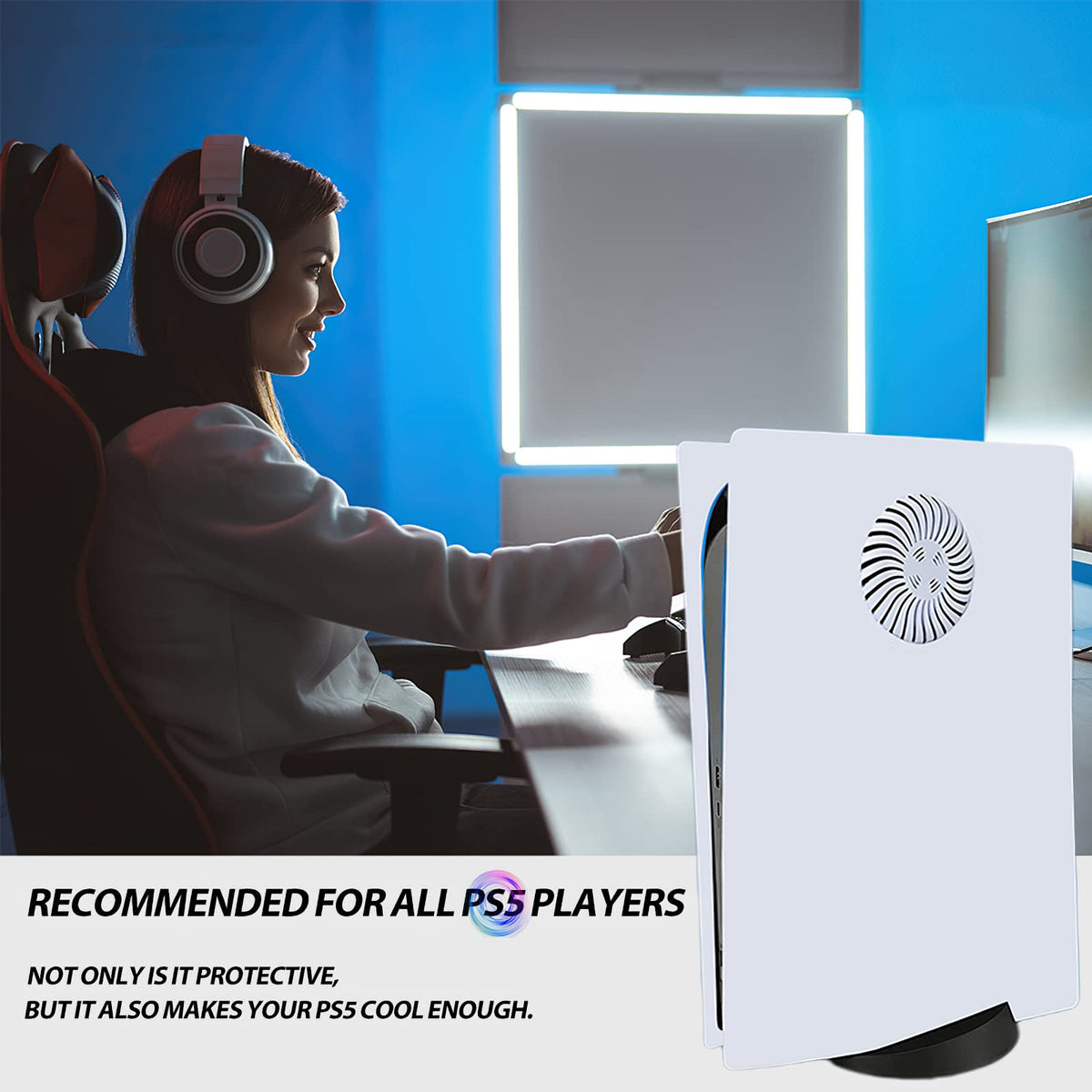 Digital Edition Faceplate Cover Shell with Cooling Vents for PS5 Console Face Plate, Accessories Compatible with PlayStation 5 Protective Replacement Panels (Gray Camouflage) - Flex Gamingproduct_type