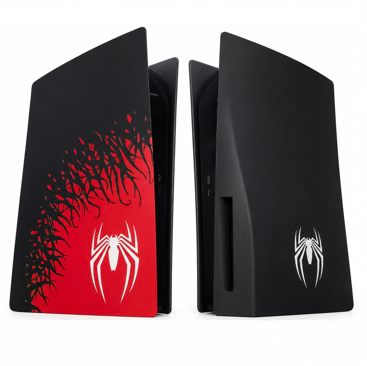 Cover Plates and Faceplate for PS5 Disc Edition, Compatible with PlayStation 5 Original Console, Red and Black Spider Design Replacement Side Panels - Flex Gamingproduct_type