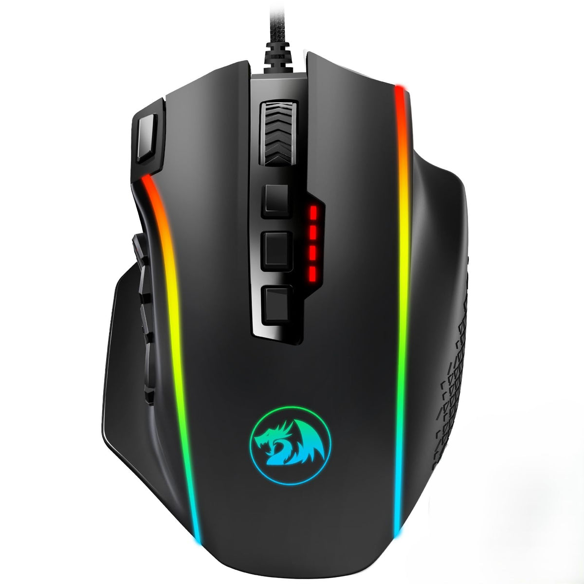 Redragon Gaming Mouse, MMO Mouse Gaming UP 12400 DPI, 19 Macro Programmable Buttons, RGB Mouse with 12 Side Buttons, 8 * 2.4g Weight Tuning for PC Laptop MOBA FPS, M901K, Black - Flex Gamingproduct_type