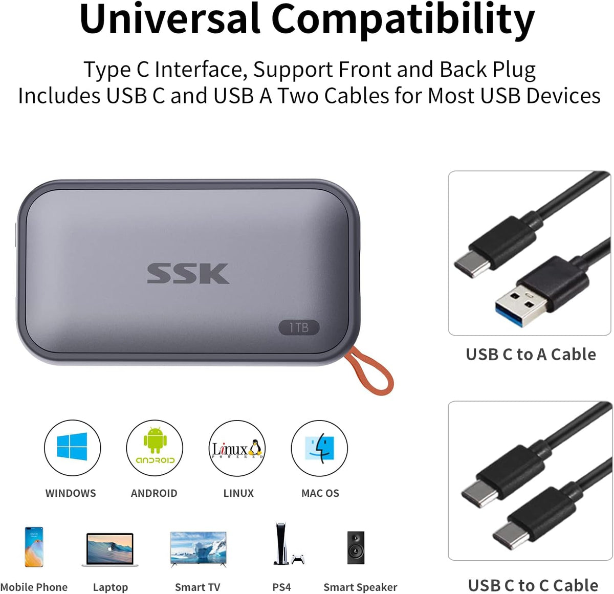 SSK Portable SSD – 250GB, 500GB, 1TB & 4TB