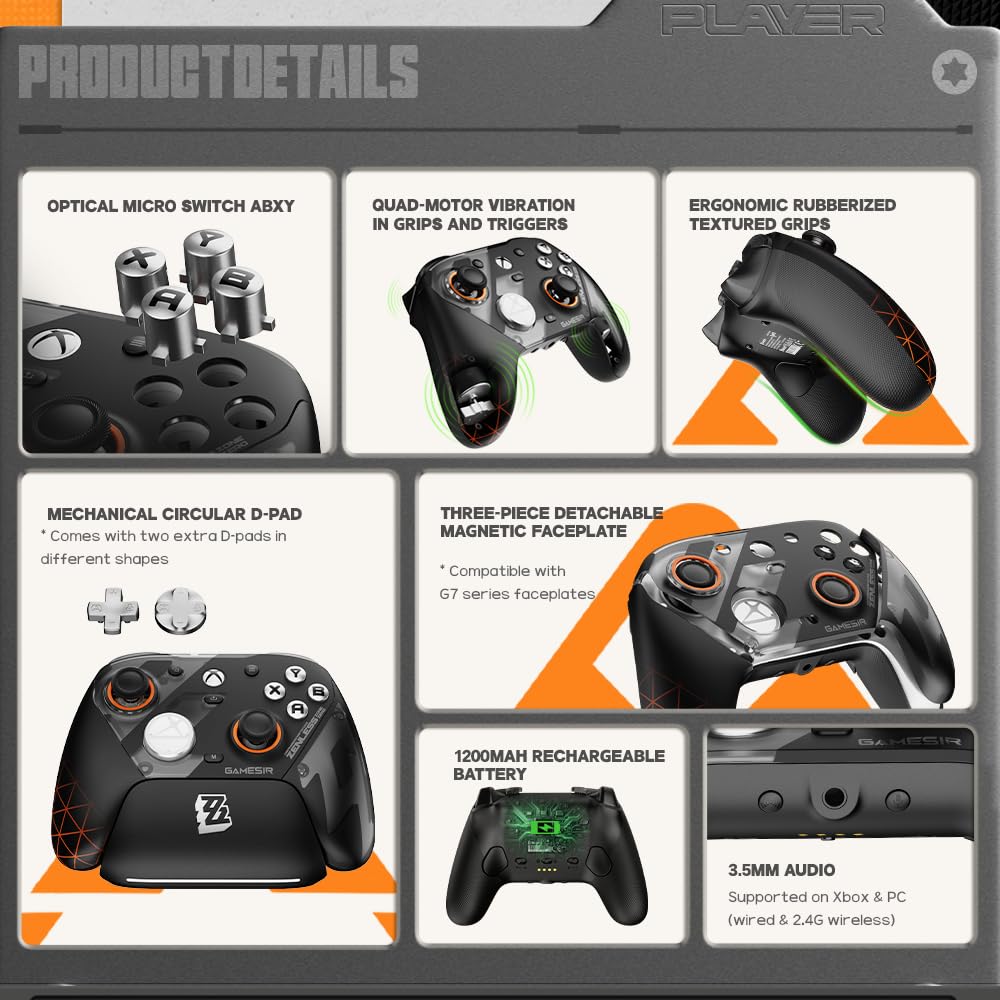 GameSir G7 Pro Wireless Gaming Controller - Officially Licensed for XBOX Series X|S, XBOX One, Windows PC & Android, TMR Joysticks, 1000Hz Polling Rate, Charging Dock- Zenless Zone Zero Edition - Flex Gamingproduct_type