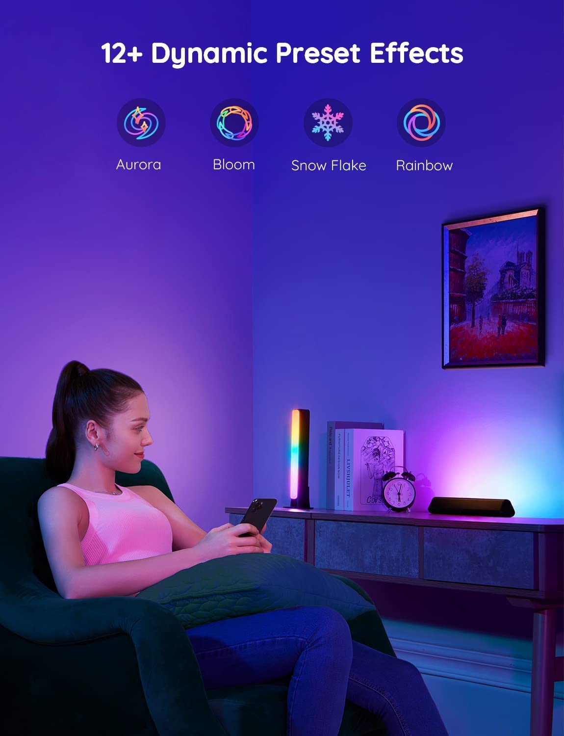 Govee Smart LED Light Bars, Work with Alexa and Google Assistant, RGBICWW WiFi TV Backlights with Scene and Music Modes for Gaming, PC, Living Room Decoration, Black - Flex Gamingproduct_type