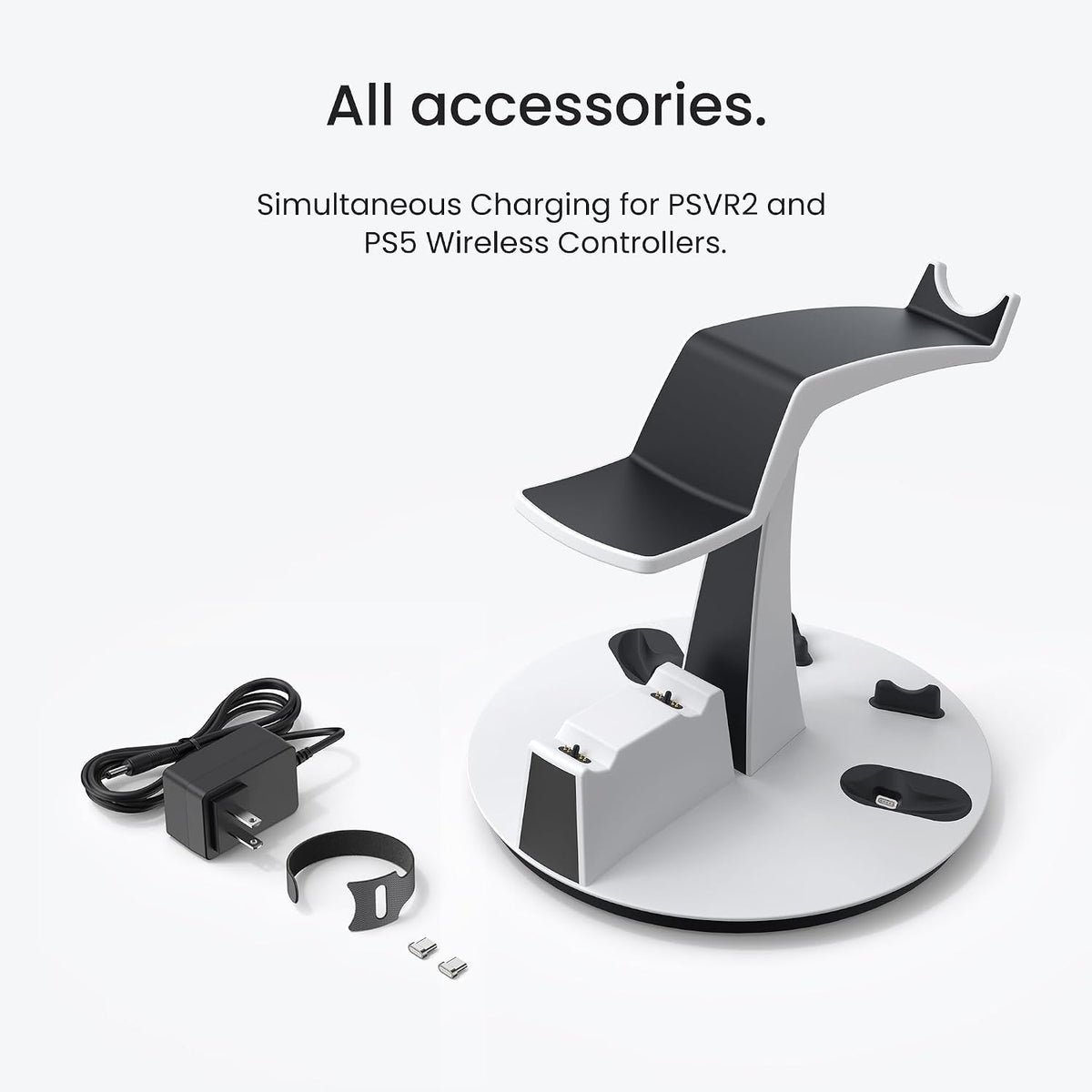 KIWI design D2 3-in-1 Controller Charging Station for PSVR2 and PS5 with VR Display Stand and LED-Charging Indicator - Flex Gamingproduct_type