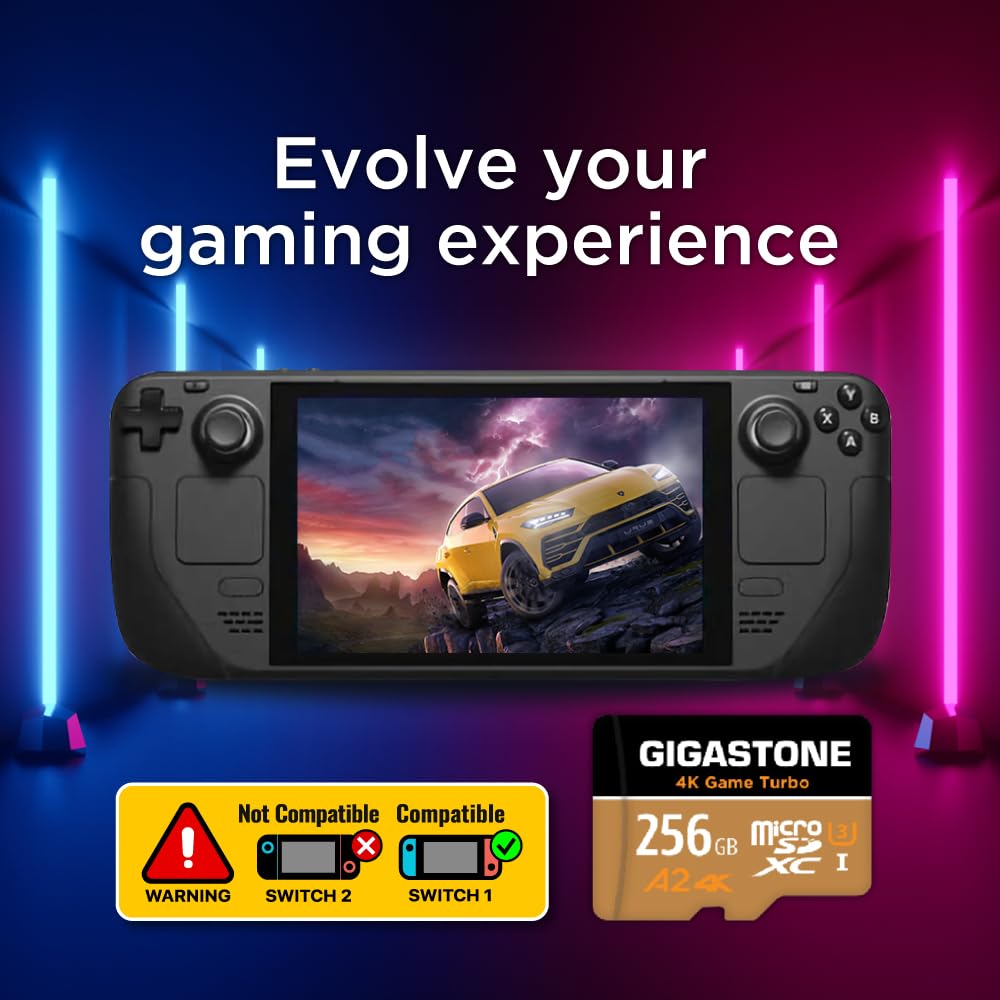 【Designed for Switch 2】 GIGASTONE 512GB microSD Express R/W 880/650MB/s SDXC Memory Card SD 2.0 3.0 5.0 7.1 UHS-I UHS-II, Action Camera Drone, V30 U3, SD Adapter 【5-Years Data Recovery】 - Flex Gamingproduct_type