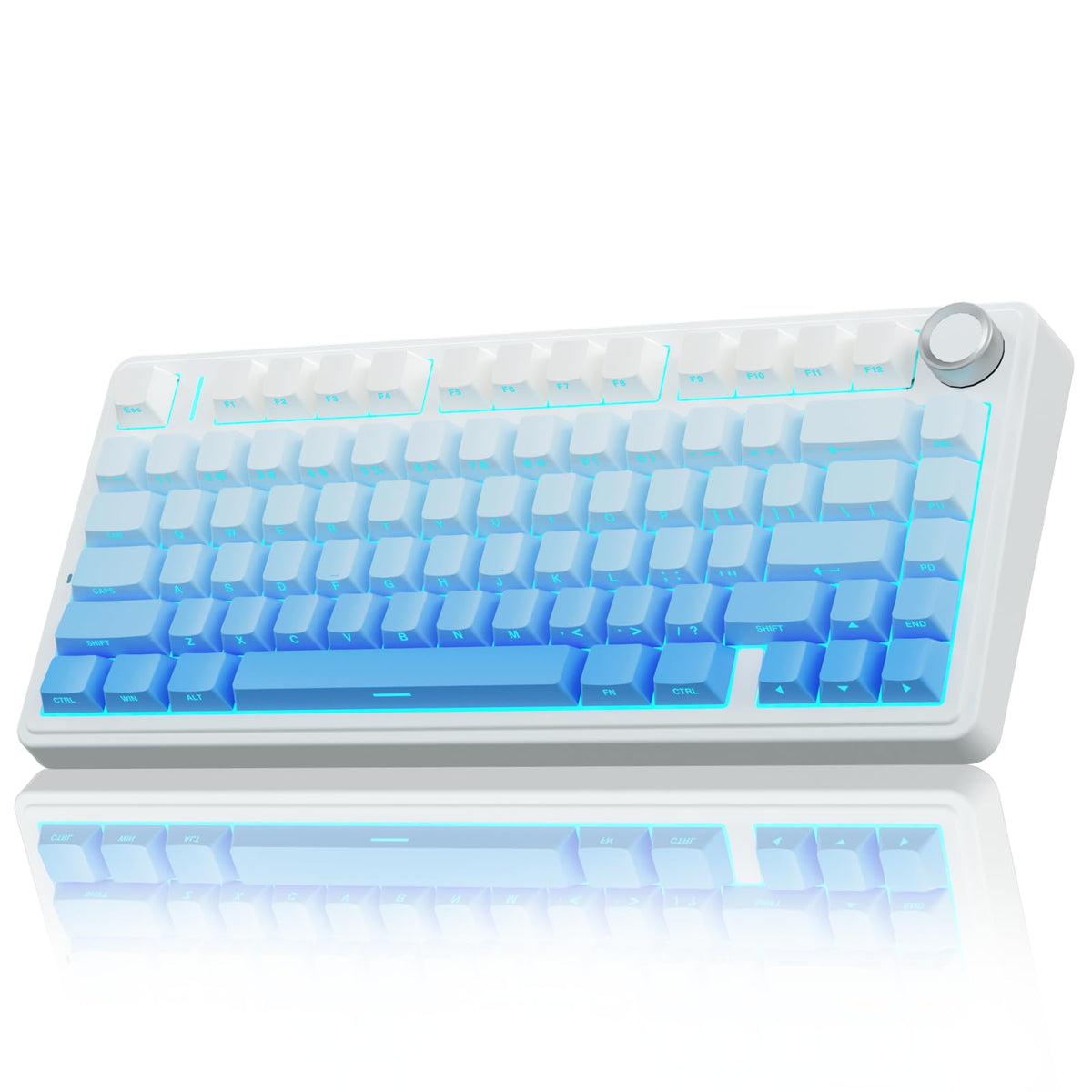 AULA F75 Pro Wireless Mechanical Keyboard,75% Hot Swappable Custom Keyboard with Knob,RGB Backlit,Pre-lubed Reaper Switches,Side Printed PBT Keycaps,2.4GHz/USB-C/BT5.0 Mechanical Gaming Keyboards - Flex Gamingproduct_type