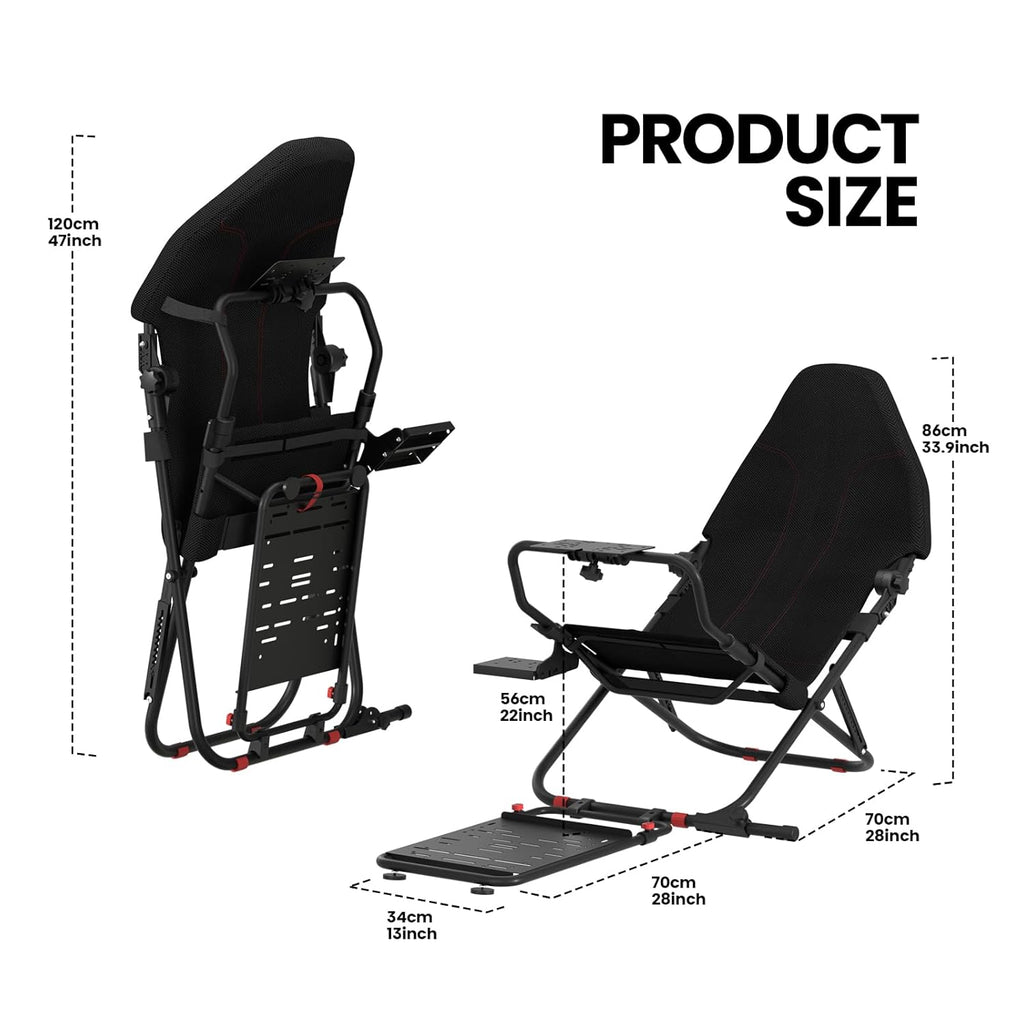 RACGTING Racing Simulator Cockpit for G29/G920/G923, Foldable & Adjustable Racing Seat for Thrustmaster T300RS/248/T-GT II, Fanatec CSL DD/GT DD Pro/ClubSport DD/DD+, MOZA R5, SIMAGIC Alpha Mini - Flex Gamingproduct_type