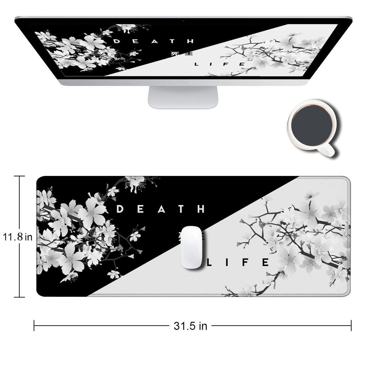 Gaming Mouse Pad, Large Non-Slip Rubber Base Mousepad, Keyboard Mouse Mat, Desk Pad with Stitched Edges, 31.5x11.8inch, Dazzling Galaxy - Flex Gamingproduct_type