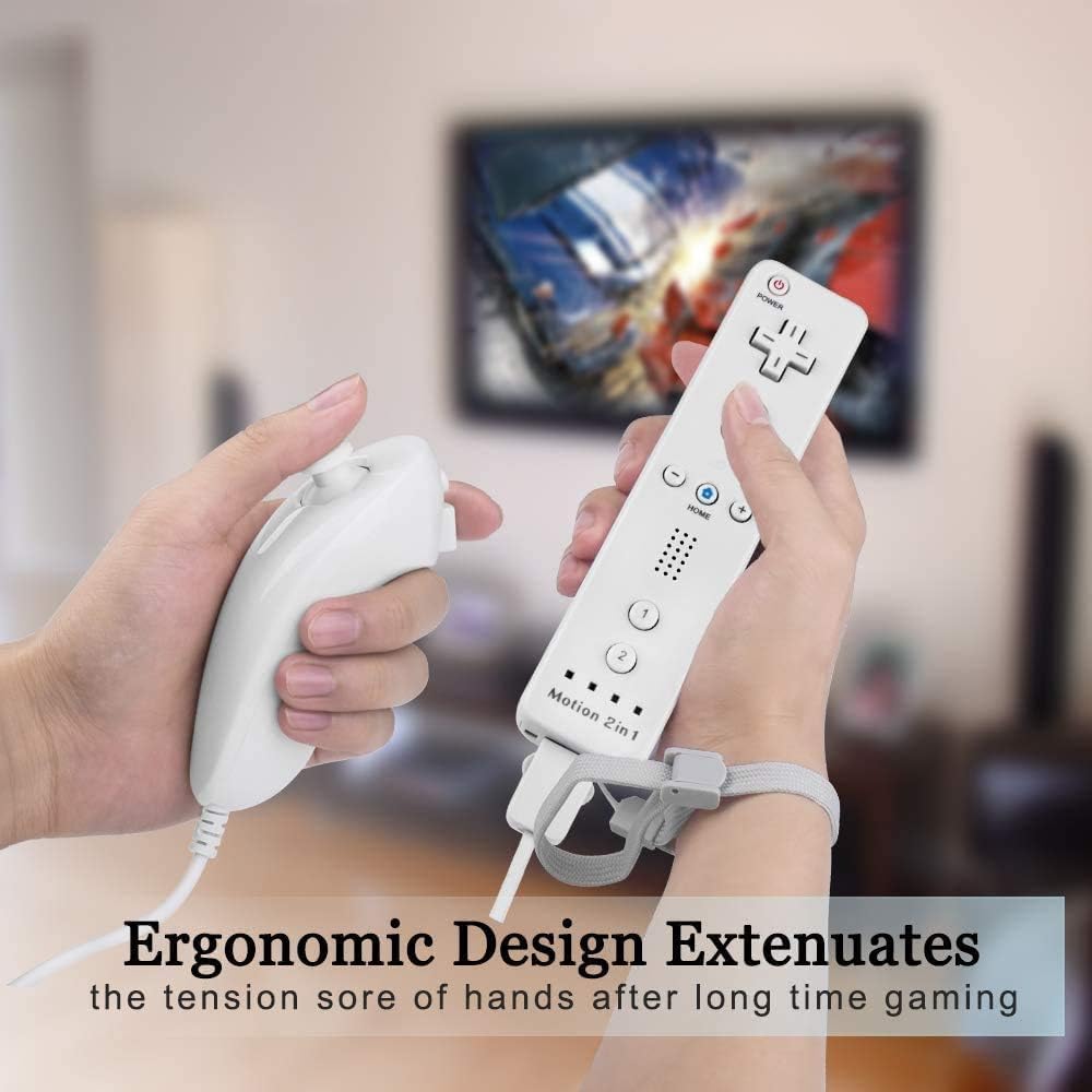 Motion Plus Wii Controllers 2Packs with Nunchucks, Wii Remote Controllers Compatible for wii and Wii U with Built in Motion Plus - Flex Gamingproduct_type