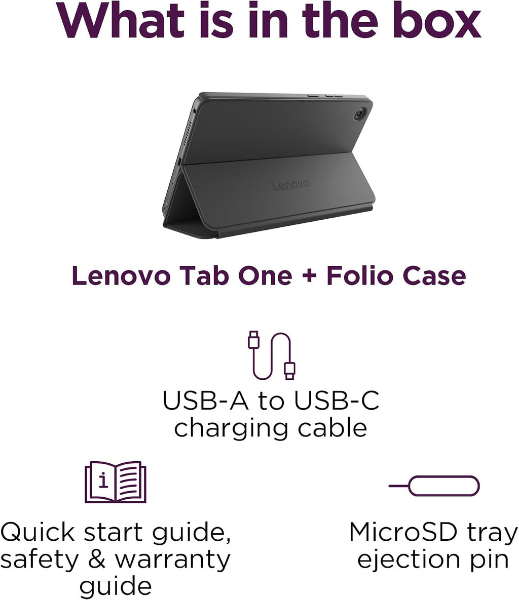 Lenovo Tab One 8.7-Inch Tablet with Folio Case