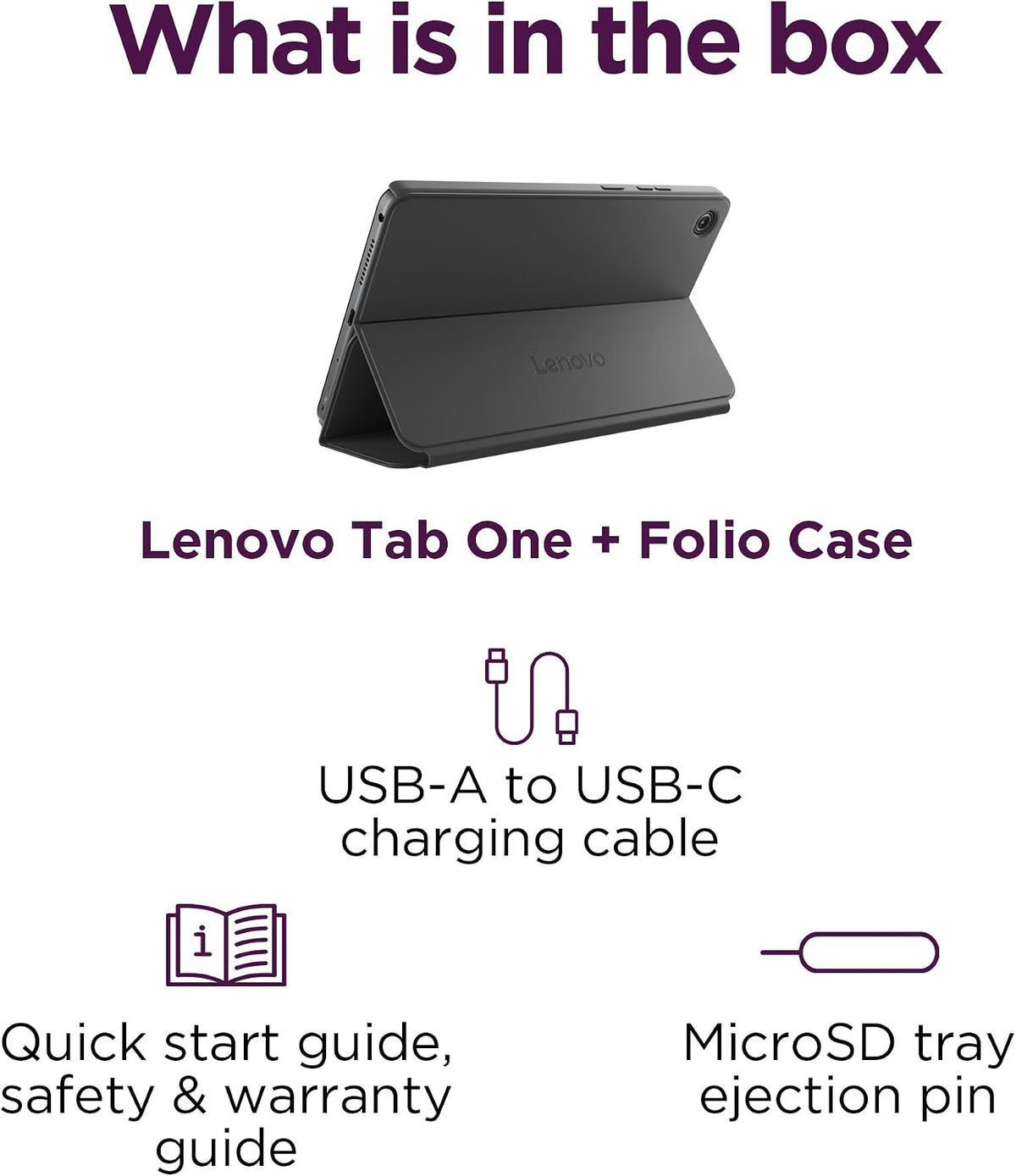 Lenovo Tab One 8.7-Inch Tablet with Folio Case