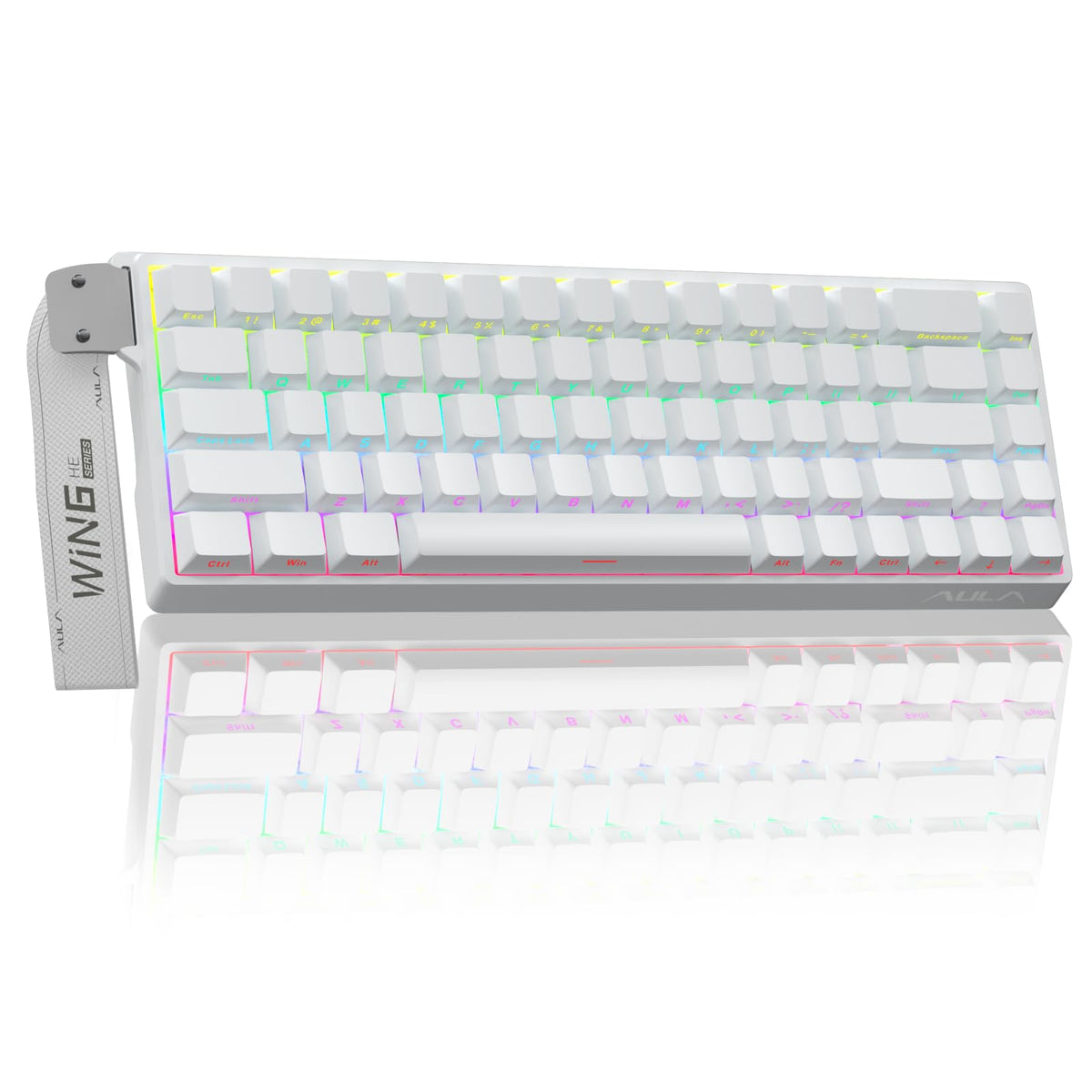 AULA WIN68 HE Mechanical Gaming Keyboard 60%, Hall Effect Magnetic Switch, Fast Trigger Mode Adjustable Actuation, 8000Hz Polling Rate, RGB Backlit, Wired Black Keyboard for Laptop/PC Gamer - Flex Gamingproduct_type