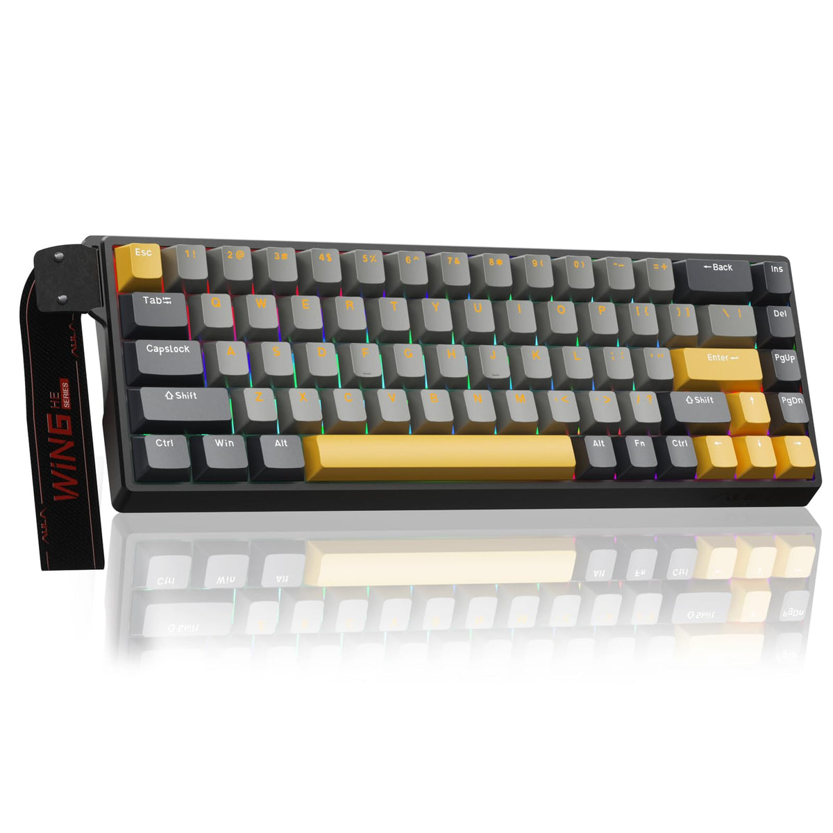 AULA WIN68 HE Mechanical Gaming Keyboard 60%, Hall Effect Magnetic Switch, Fast Trigger Mode Adjustable Actuation, 8000Hz Polling Rate, RGB Backlit, Wired Black Keyboard for Laptop/PC Gamer - Flex Gamingproduct_type