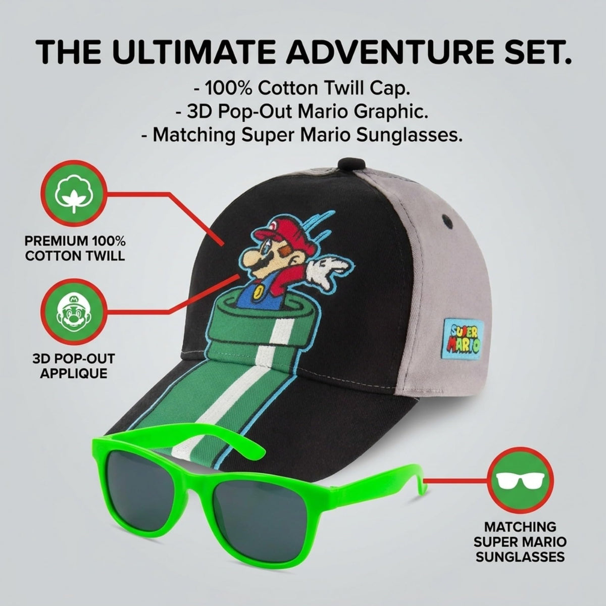 Nintendo Boys' Nintendo Boys' Baseball Cap - Flex Gamingproduct_type