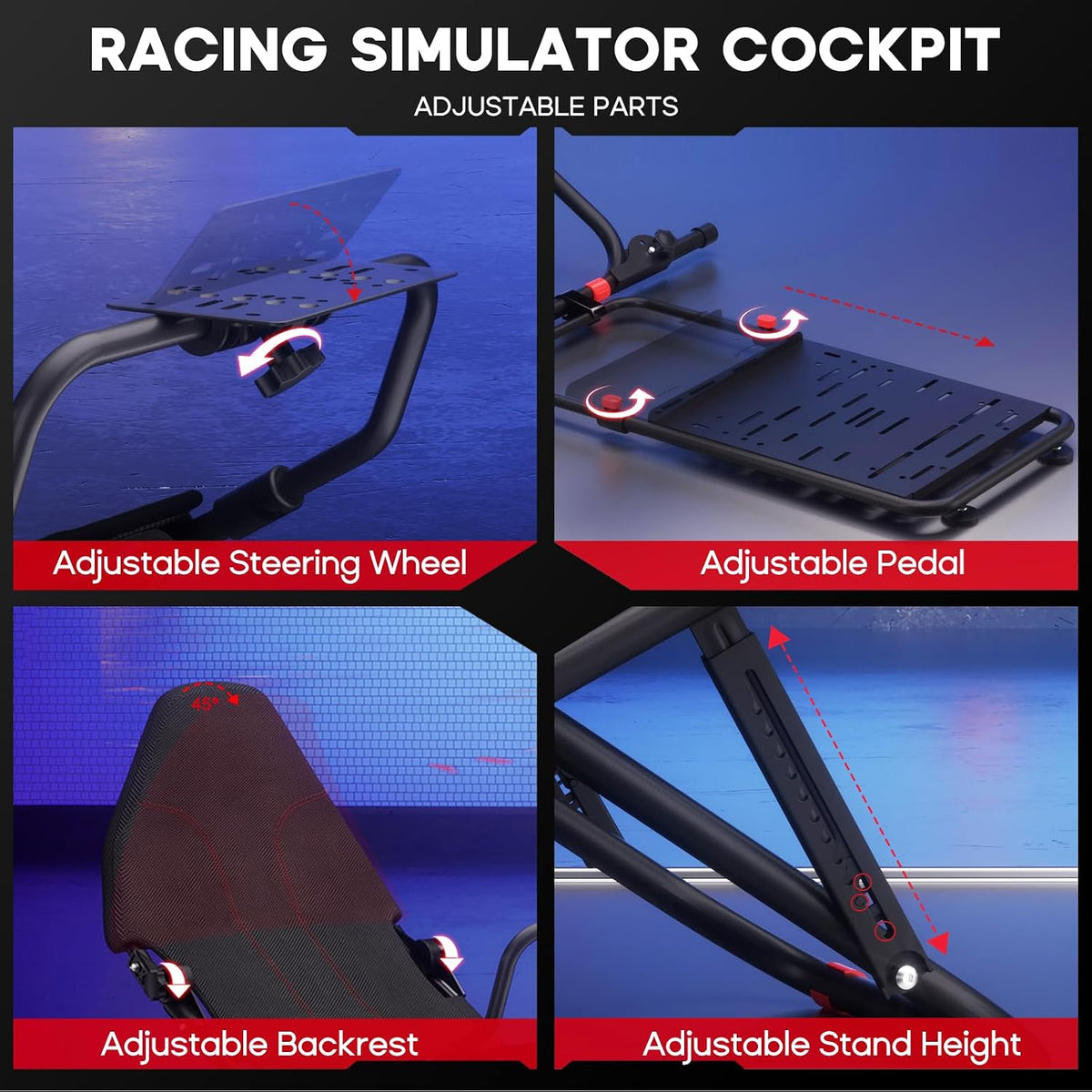 DIWANGUS Racing Simulator Cockpit with TV Stand, Foldable Racing Wheel Stand with TV Mount and Seat, Sim Racing Cockpit Compatible with Logitech G29/920/923/27/25, Thrustmaster T248/X/T300RS/T150/458/TX for Xbox PS4 PS5 - Flex Gamingproduct_type