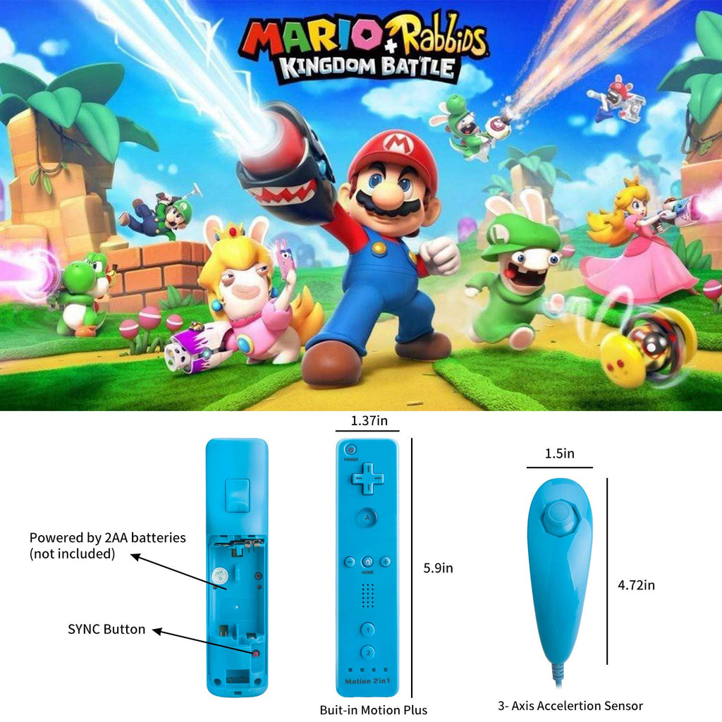 Motion Plus Wii Controllers 2Packs with Nunchucks, Wii Remote Controllers Compatible for wii and Wii U with Built in Motion Plus - Flex Gamingproduct_type